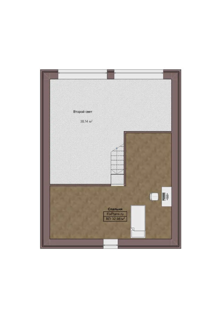 F-0314 - Планы дома с мансардой 9 на 12, площадью 140 м² с террасой и 3 спальнями