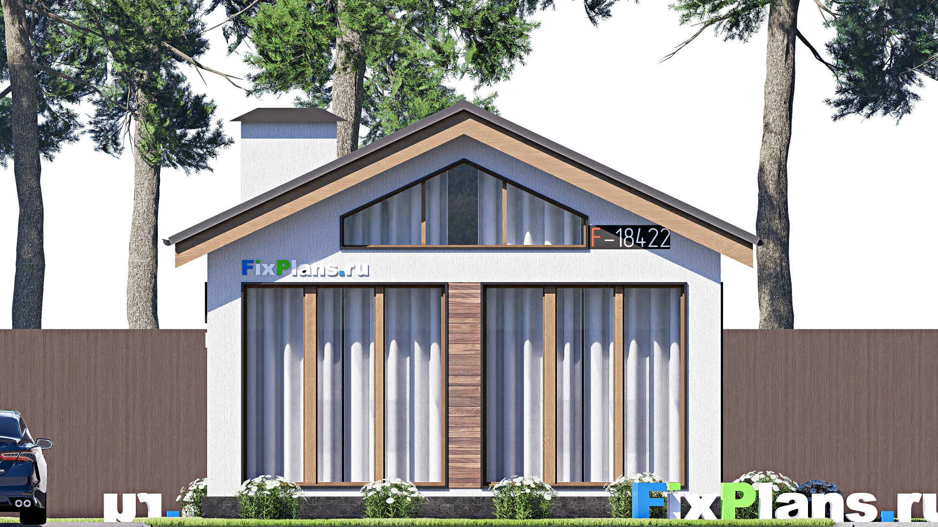 F-18422 - Проект бани 8 на 14, площадью 70 м² с комнатой отдыха и терассой