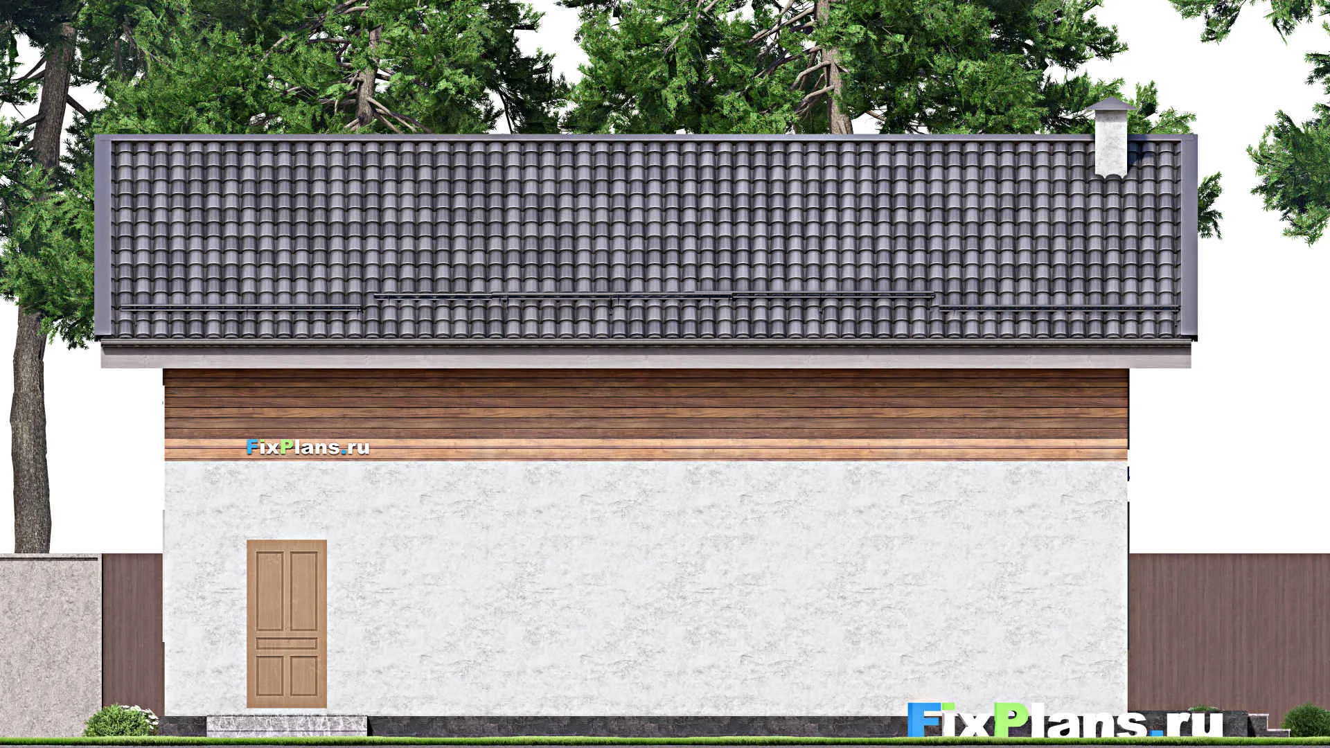 F-13292 - Проект дома с мансардой 9 на 14, площадью 140 м² с террасой и 2 спальнями