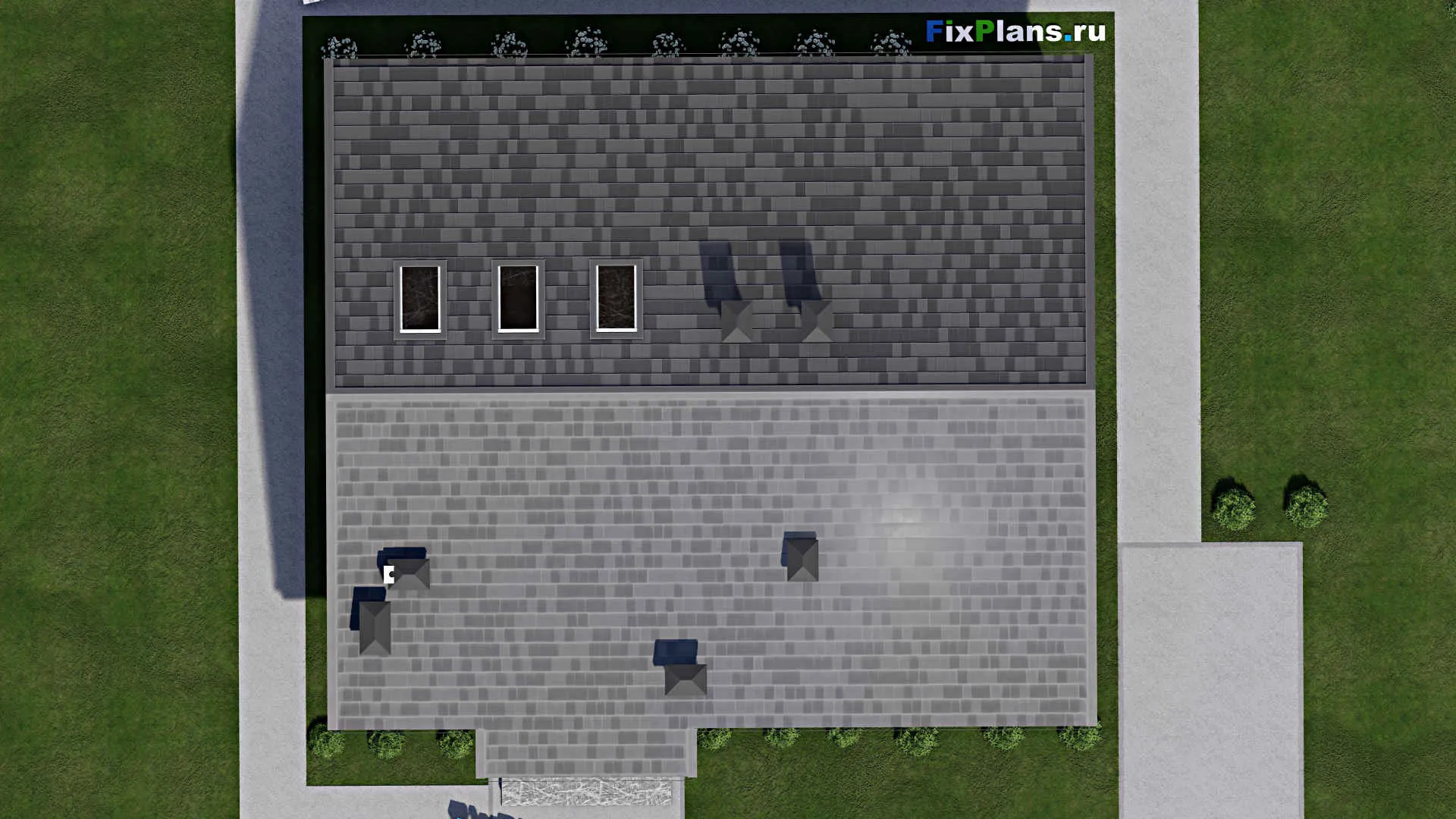 F-12230 - Проект одноэтажного дома 16 на 16, площадью 180 м² с 4 спальнями