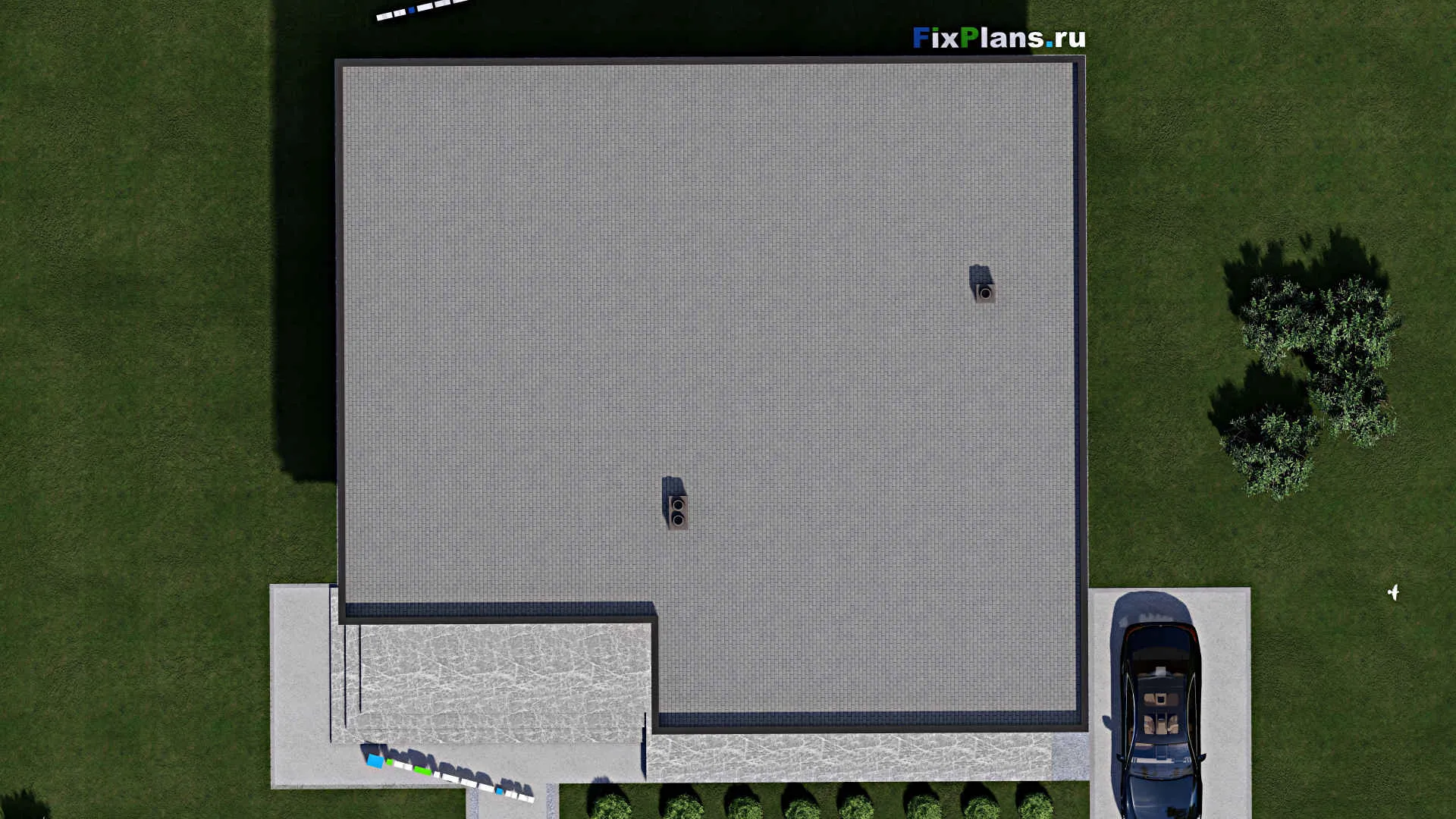 F-2195 - План одноэтажного дома 15 на 16, площадью 200 м² с 3 спальнями