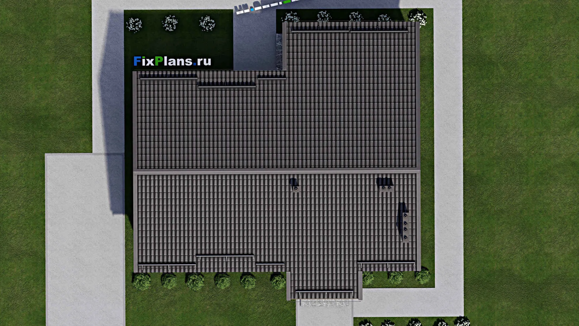 F-5354 - Проект одноэтажного дома 10 на 14, площадью 130 м² с террасой и 4 спальнями
