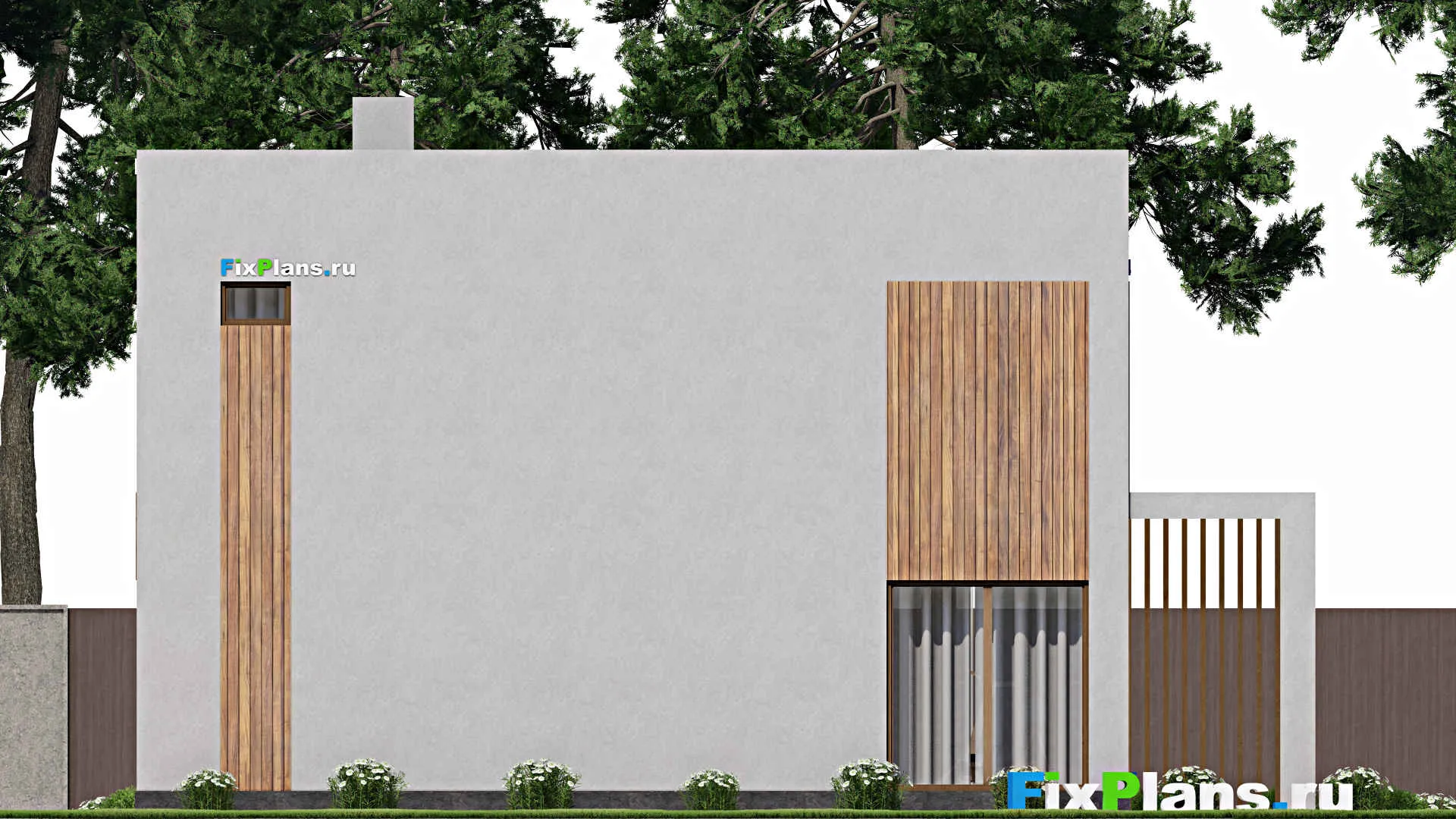 F-10574 - Проект двухэтажного дома 12 на 14, площадью 250 м² с террасой, балконом, баней, спортзалом и 2 спальнями