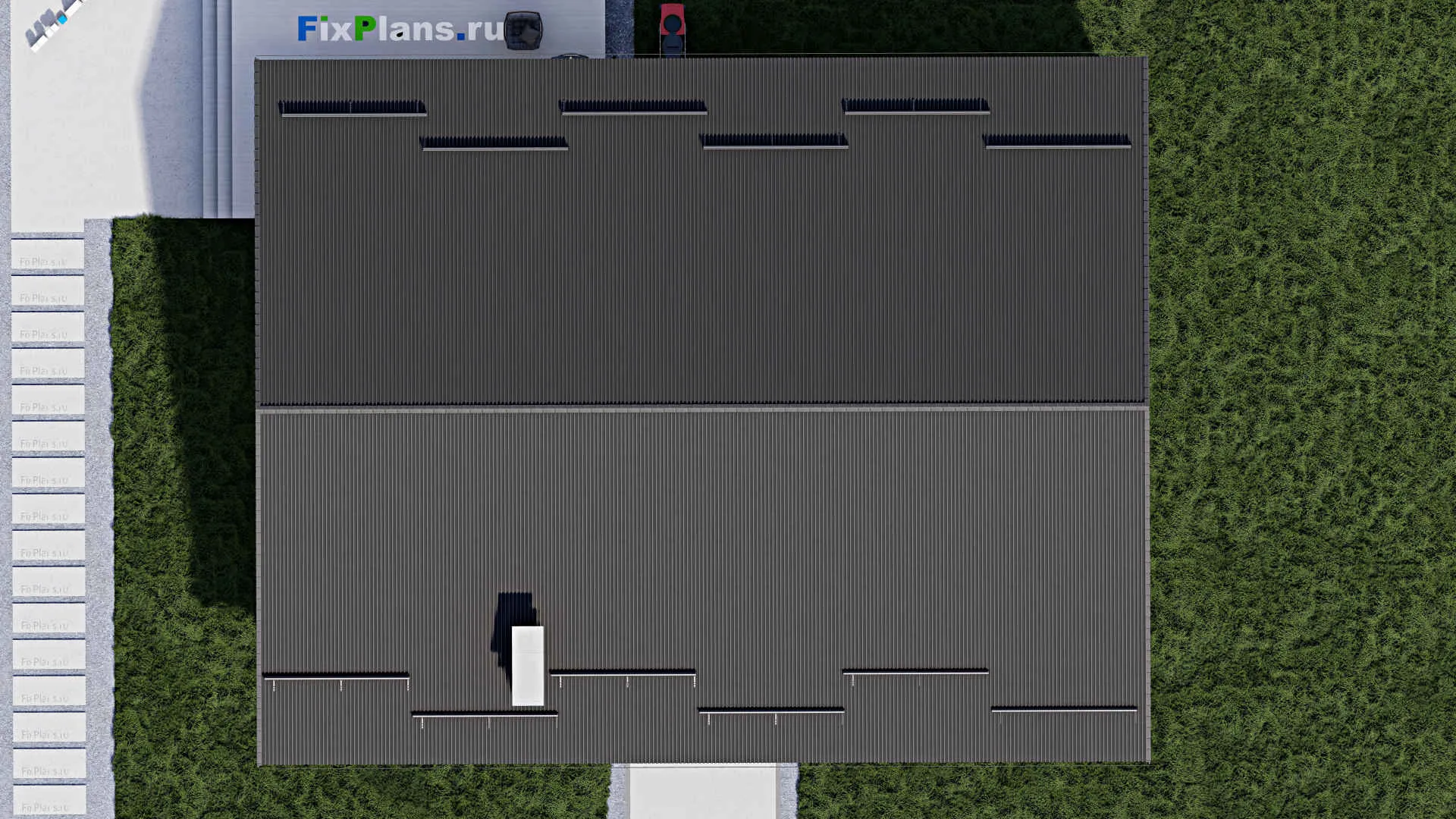 F-0134 - План одноэтажного дома 13 на 17, площадью 200 м² с террасой и 4 спальнями