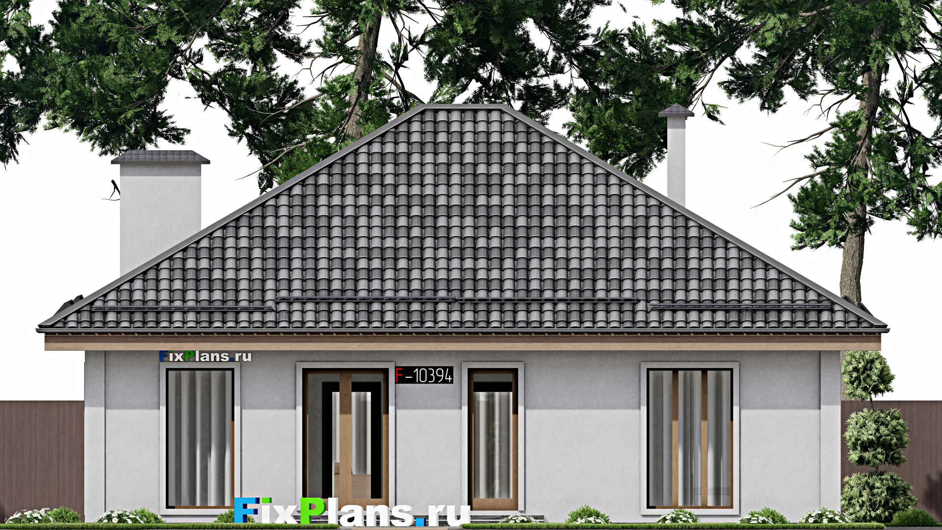 F-10394 - Проект одноэтажного дома 13 на 16, площадью 160 м² с 2 спальнями