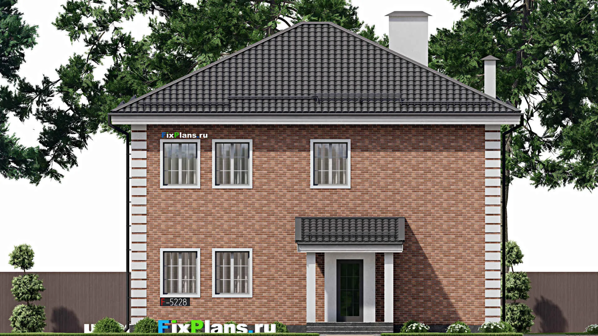 F-5228 - Проект двухэтажного дома 13 на 17, площадью 260 м² с 7 спальнями