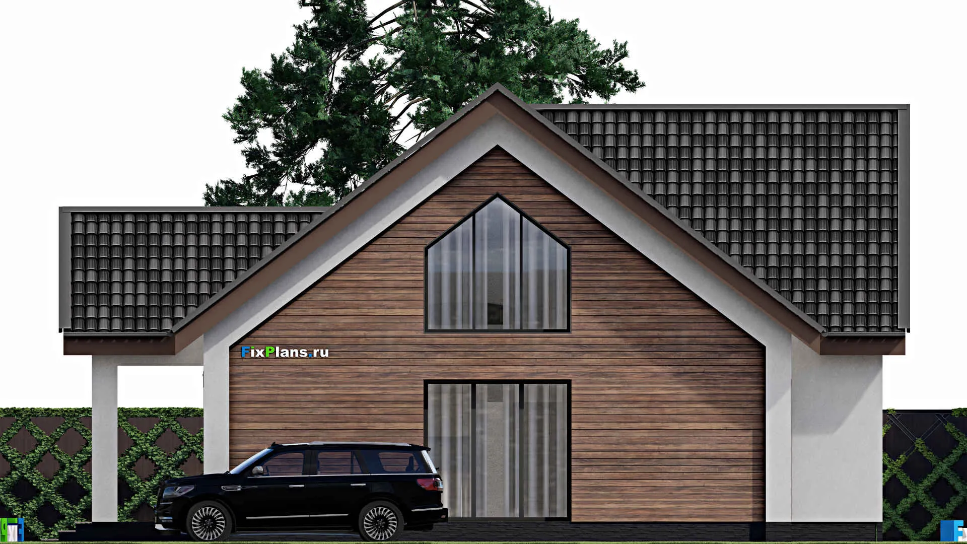 F-1007 - Проект дома с мансардой 12 на 15, площадью 230 м² с 6 спальнями