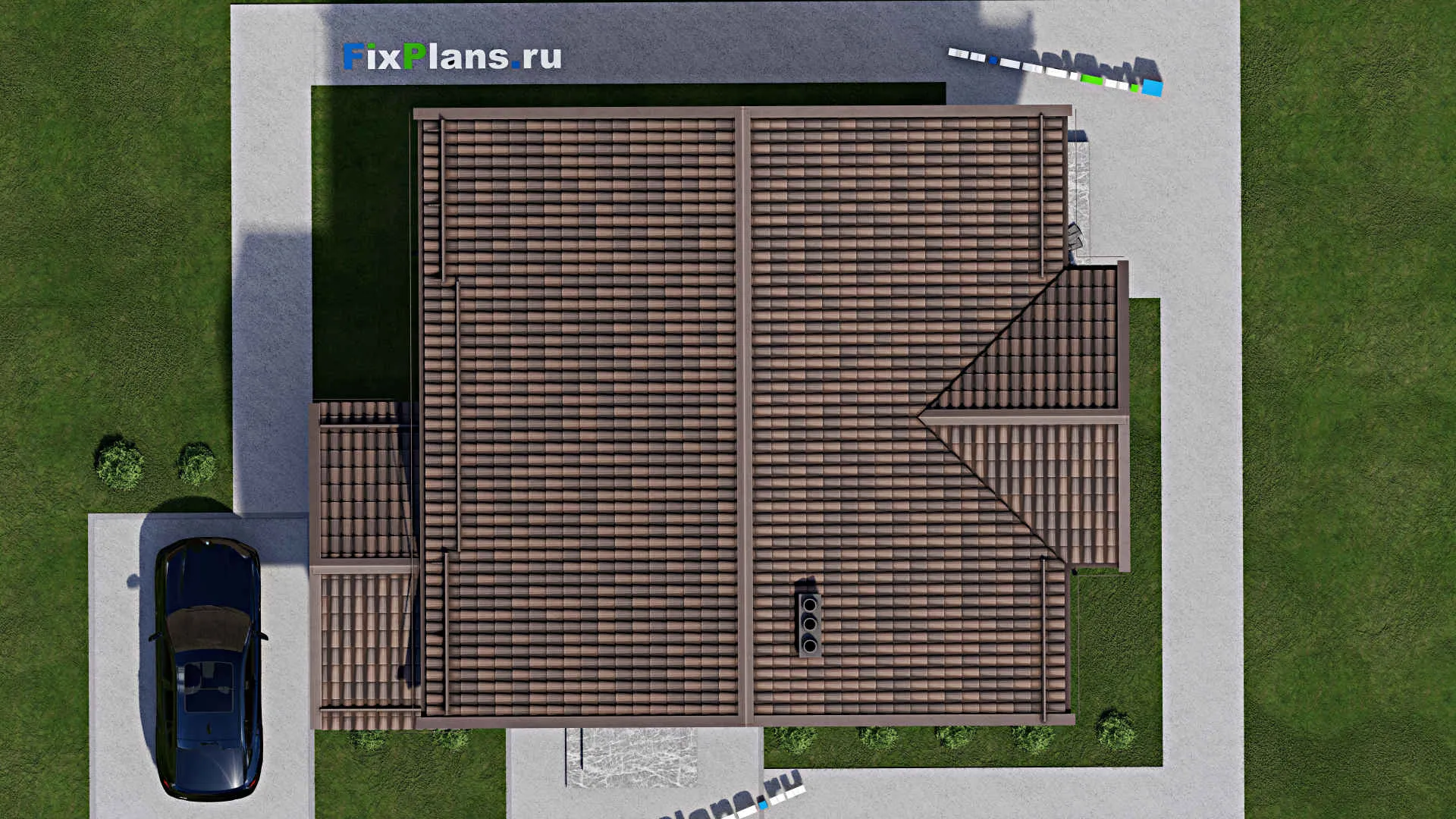 F-7937 - Проект дома с мансардой 11 на 14, площадью 180 м² с террасой и 5 спальнями