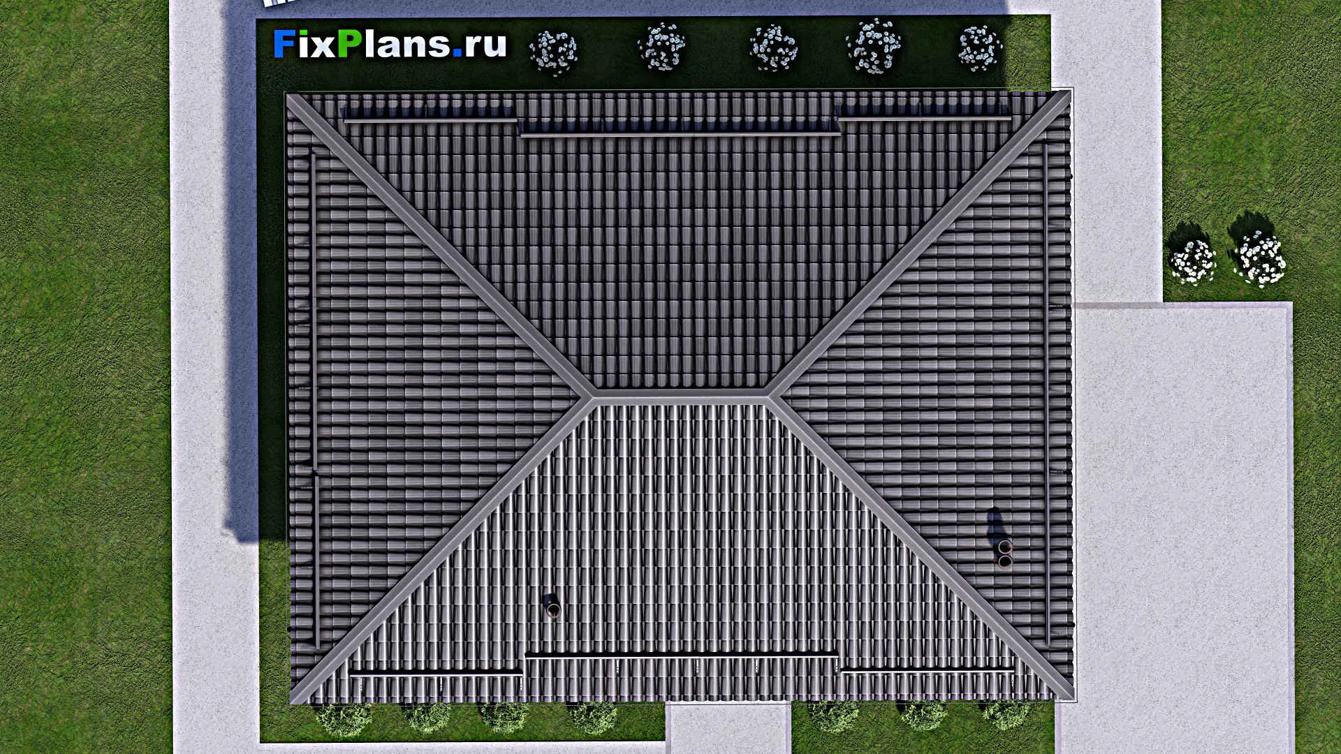 F-13571 - Проект одноэтажного дома 9 на 12, площадью 90 м² с 3 спальнями