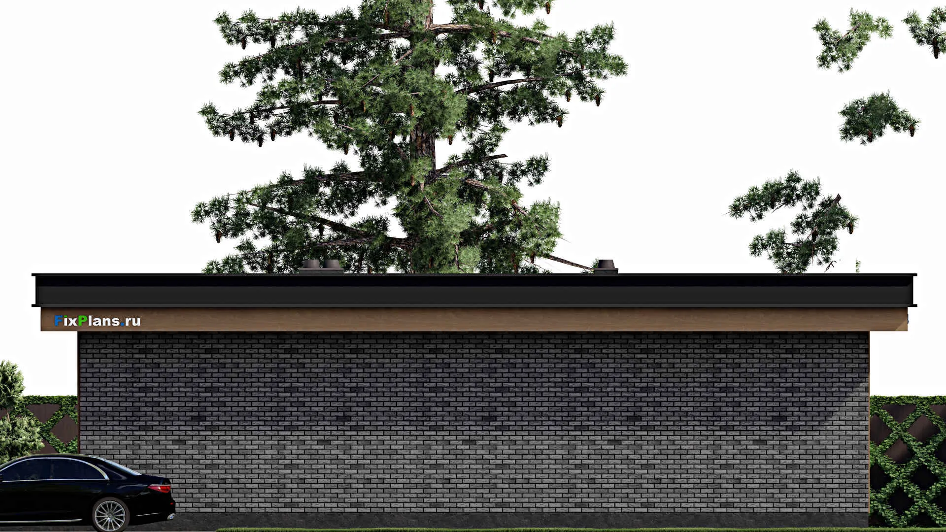 F-2195 - План одноэтажного дома 15 на 16, площадью 200 м² с 3 спальнями