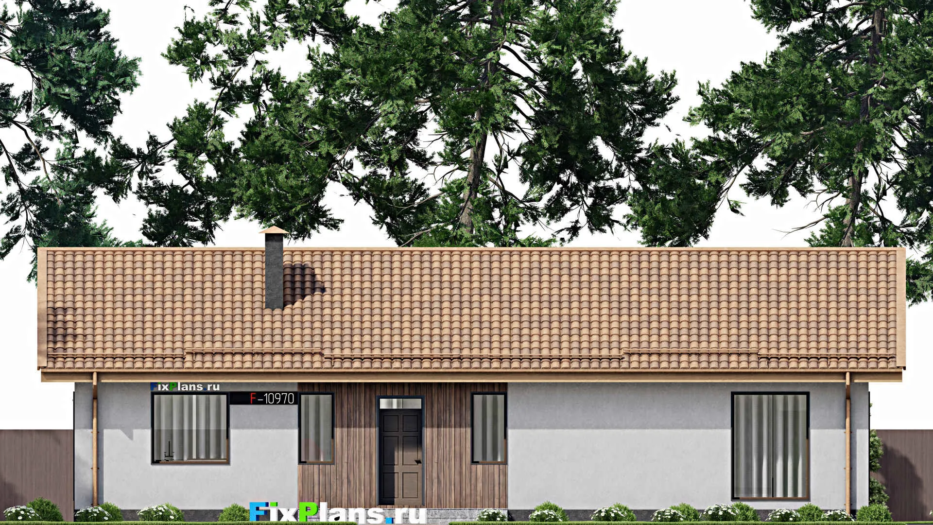 F-10970 - Проект одноэтажного дома 11 на 18, площадью 140 м² с 3 спальнями