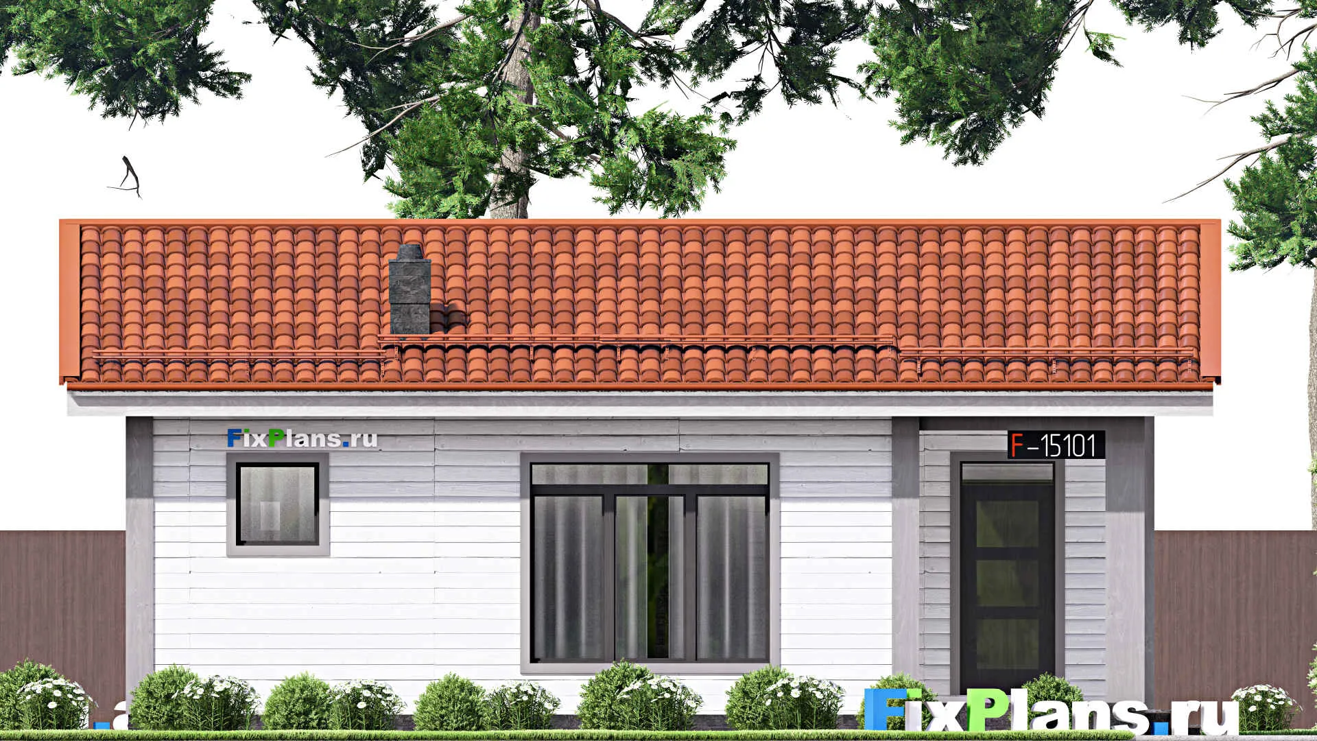 F-15101 - Проект бани 8 на 11, площадью 60 м² с комнатой отдыха и санузлом