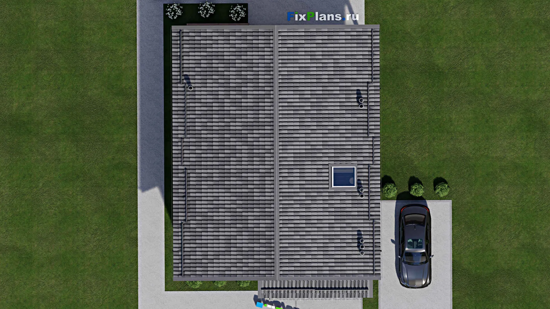 F-8801 - Проект дома с мансардой 11 на 16, площадью 220 м² с террасой, балконом и 5 спальнями