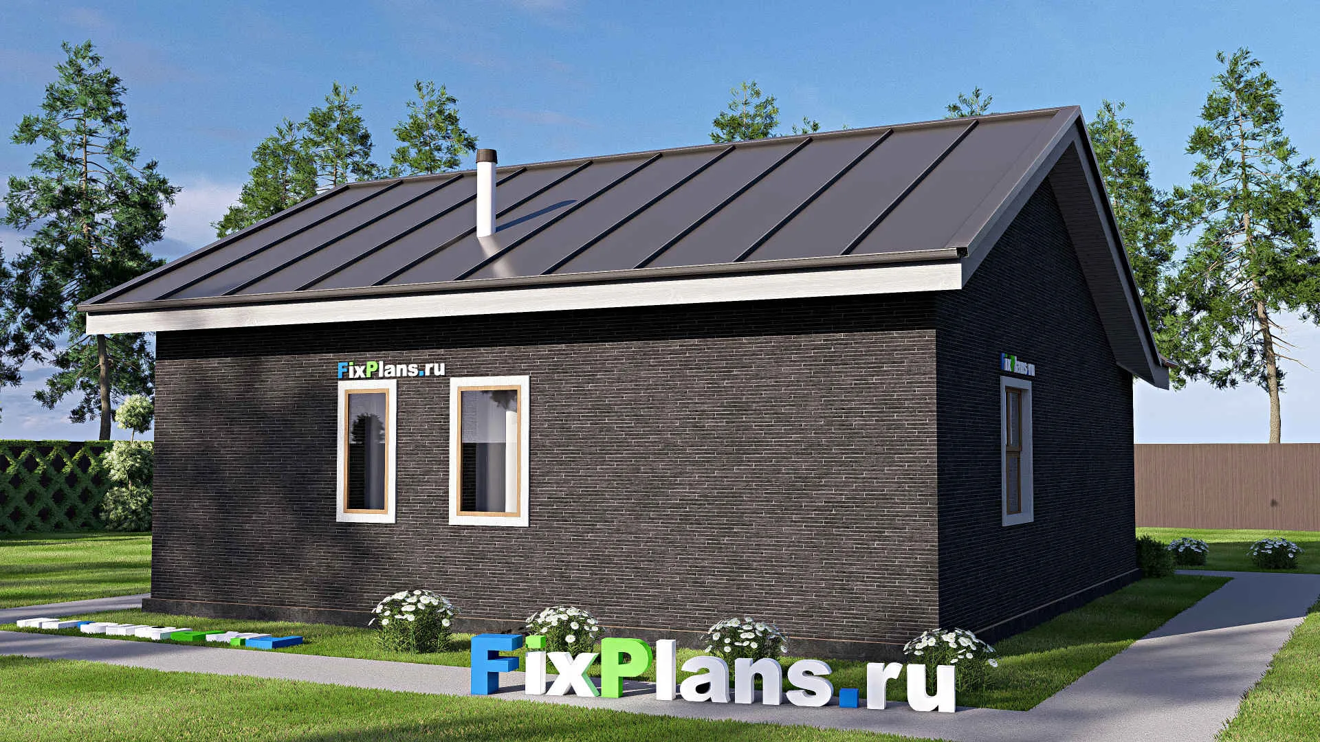 F-20105 - Проект одноэтажного дома 11 на 11, площадью 90 м² с 1 спальнями