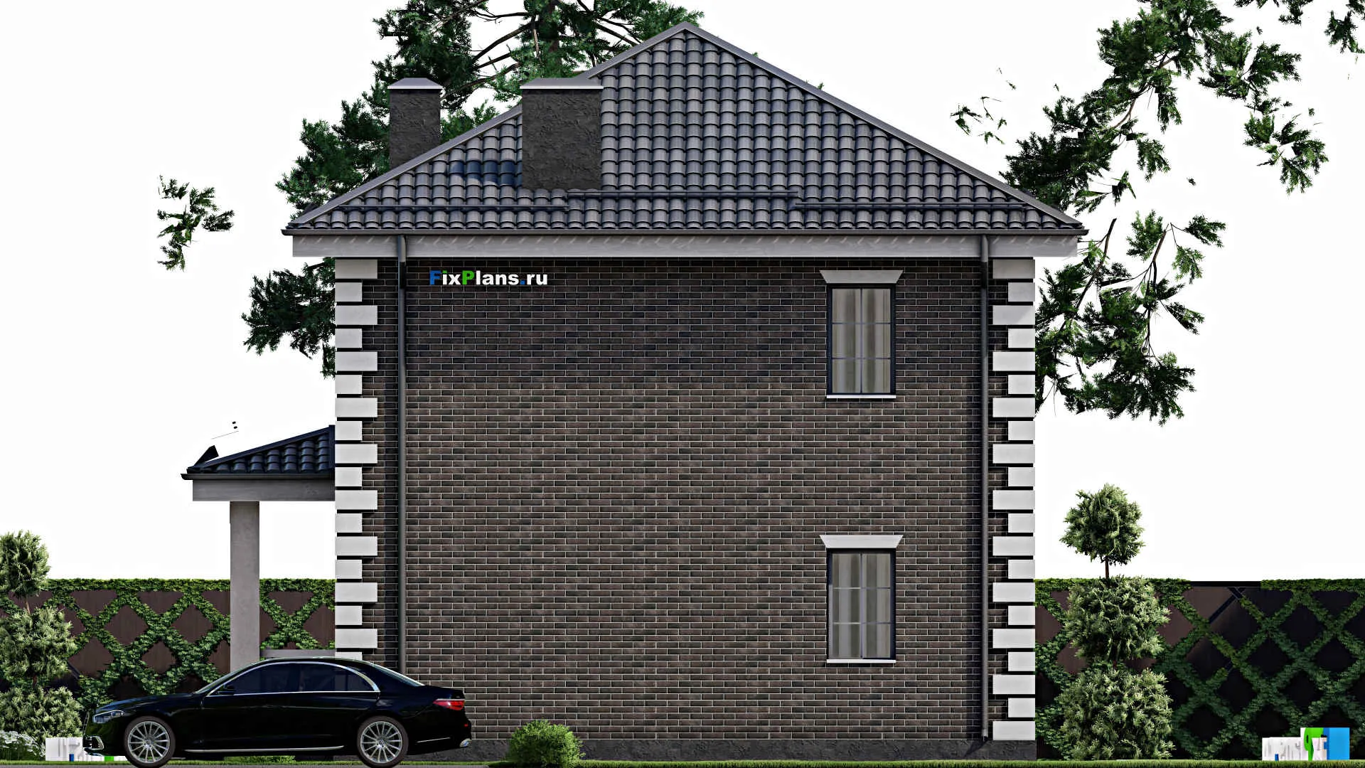 F-7505 - Проект двухэтажного дома 9 на 11, площадью 130 м² с 3 спальнями