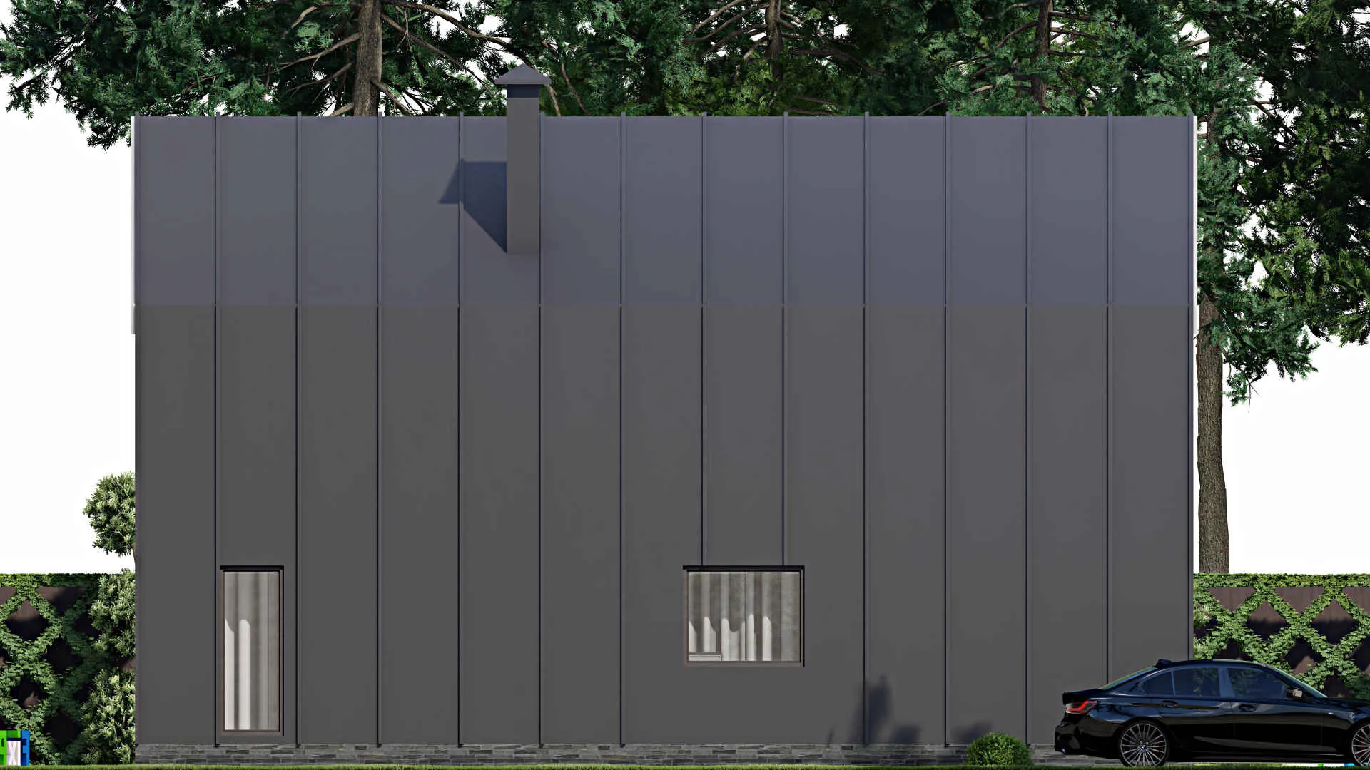 F-5183 - Проект дома с мансардой 9 на 14, площадью 120 м² с террасой и 2 спальнями