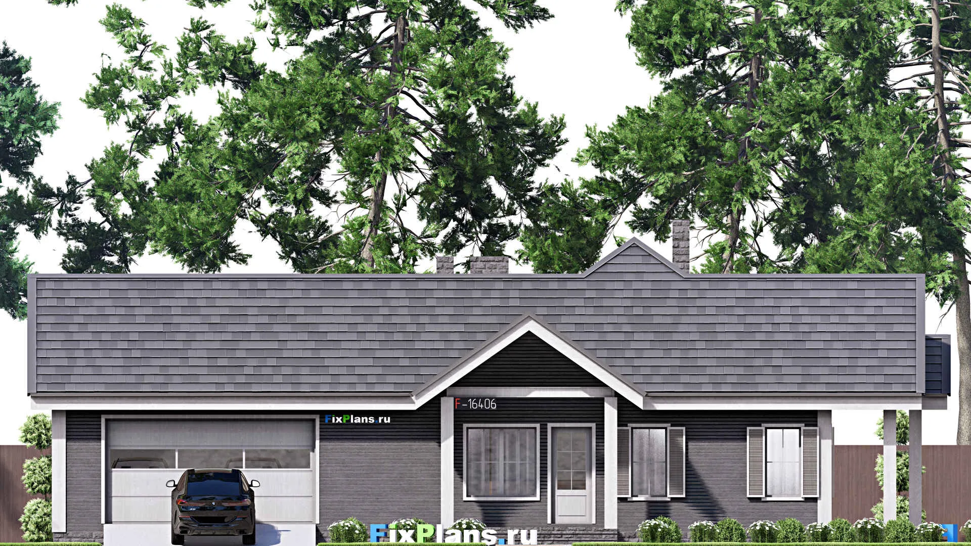 F-16406 - Проект одноэтажного дома 15 на 21, площадью 170 м² с 2 спальнями