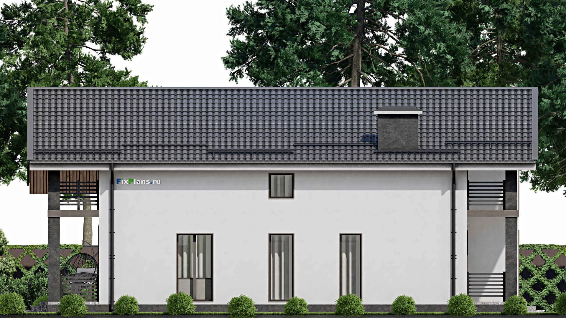 F-2600 - Проект дома с мансардой 10 на 15, площадью 260 м² с террасой, балконом и 4 спальнями