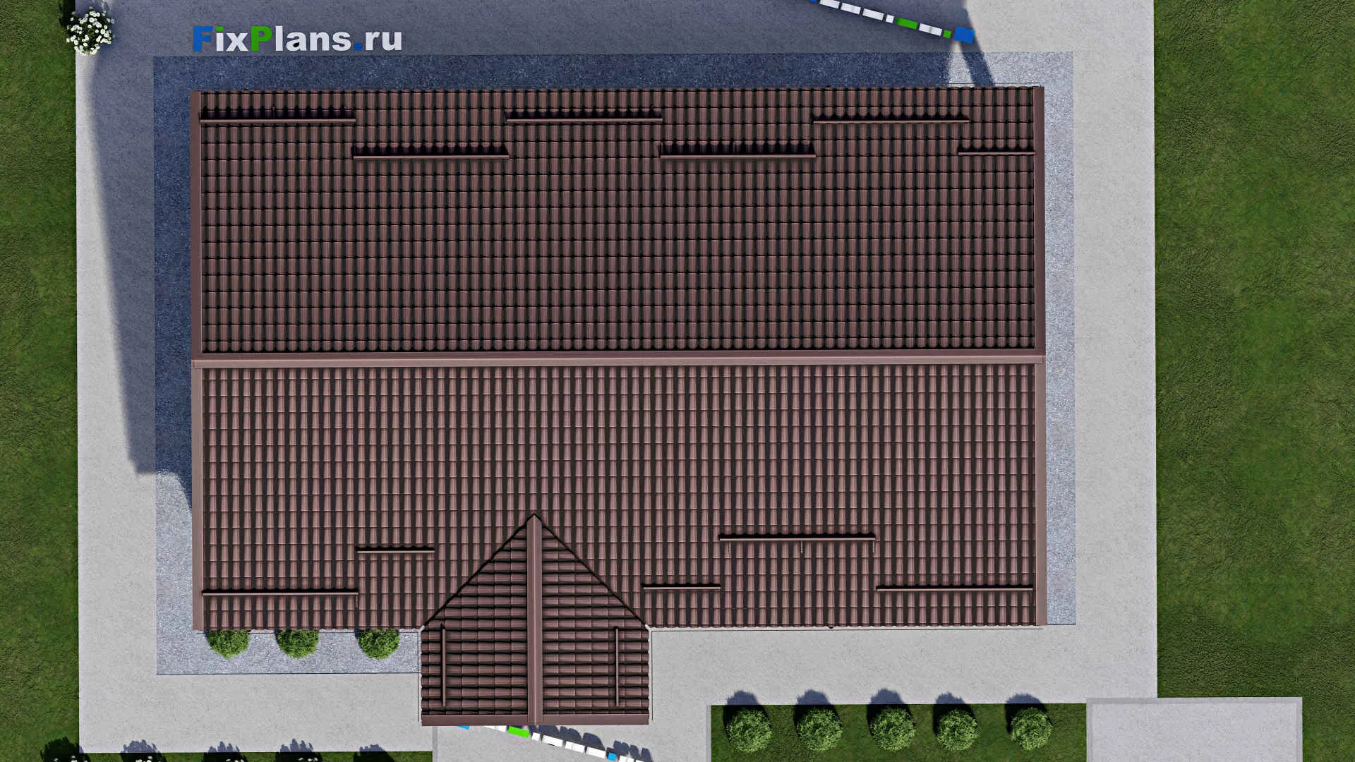 F-2150 - Проект одноэтажного дома 10 на 13, площадью 120 м² с террасой и 2 спальнями