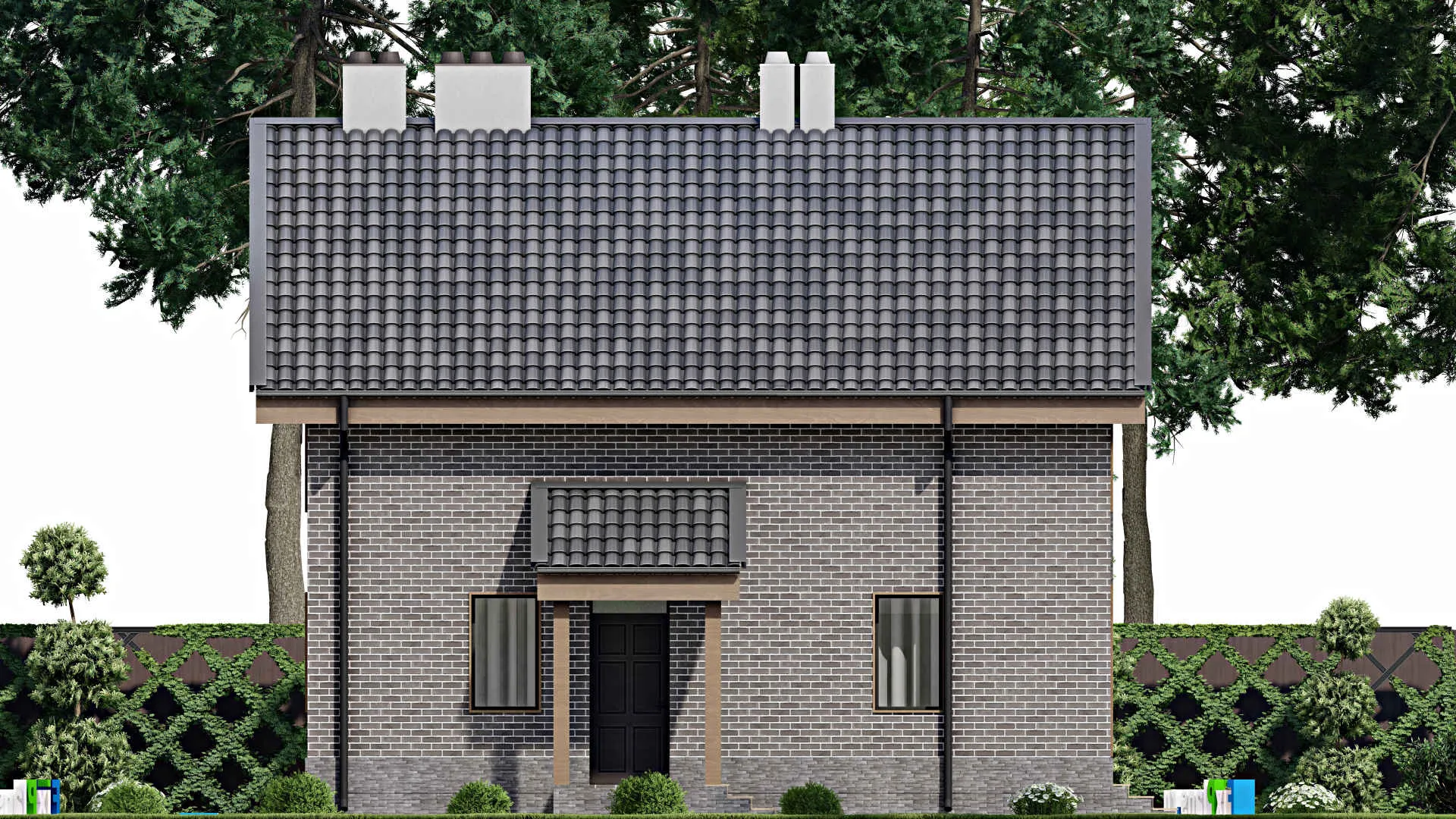 F-7631 - Планы дома с мансардой 10 на 11, площадью 160 м² с террасой, балконом и 3 спальнями