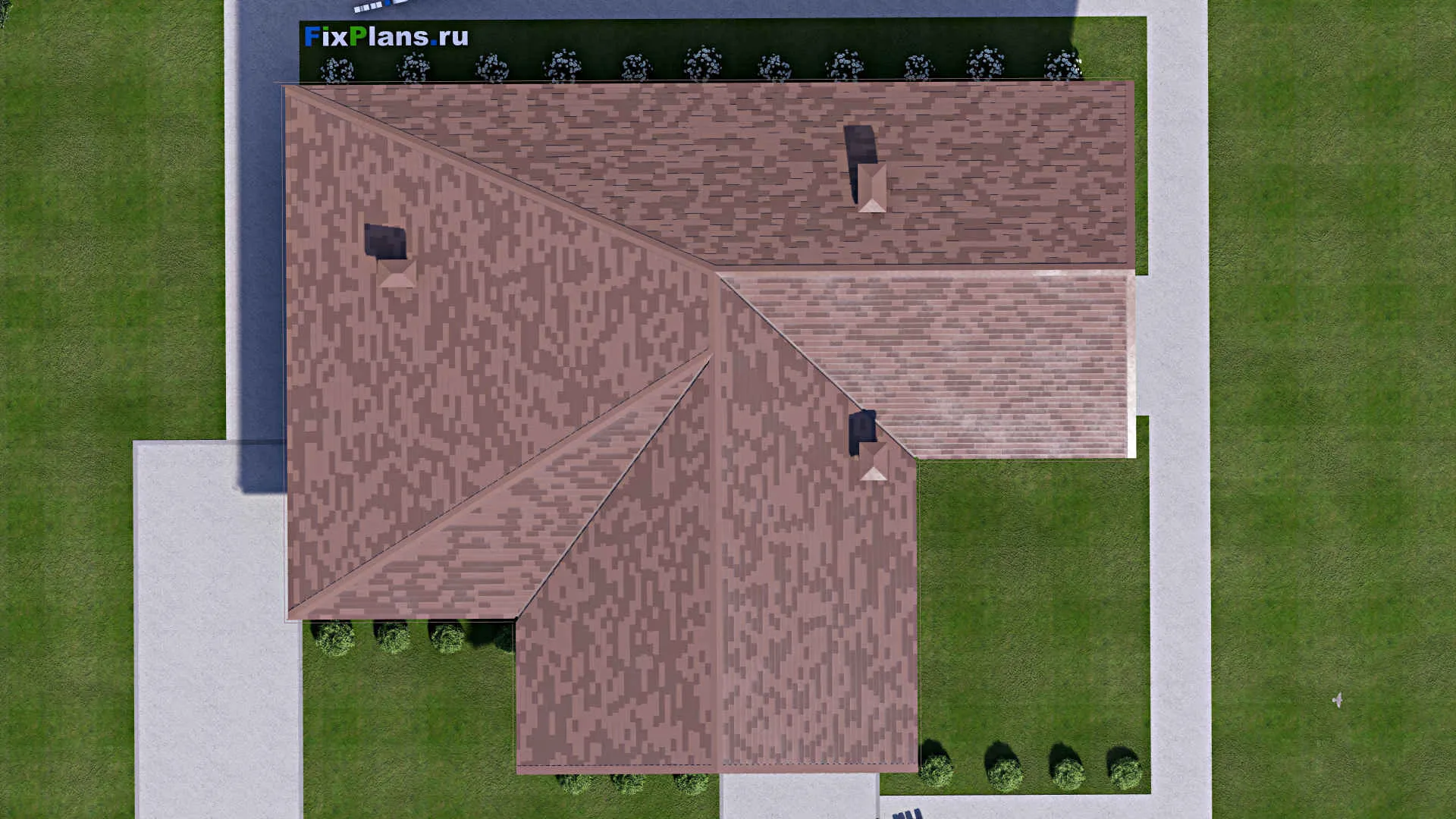 F-9269 - Проект одноэтажного дома 16 на 19, площадью 190 м² с террасой и 3 спальнями