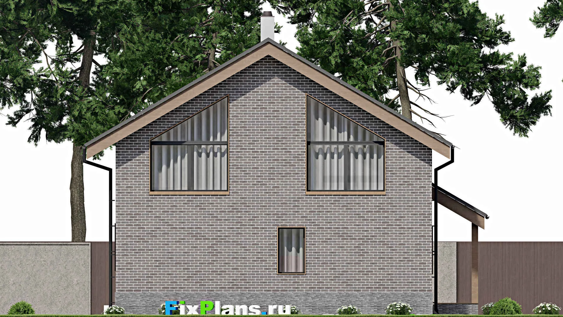 F-7631 - Планы дома с мансардой 10 на 11, площадью 160 м² с террасой, балконом и 3 спальнями