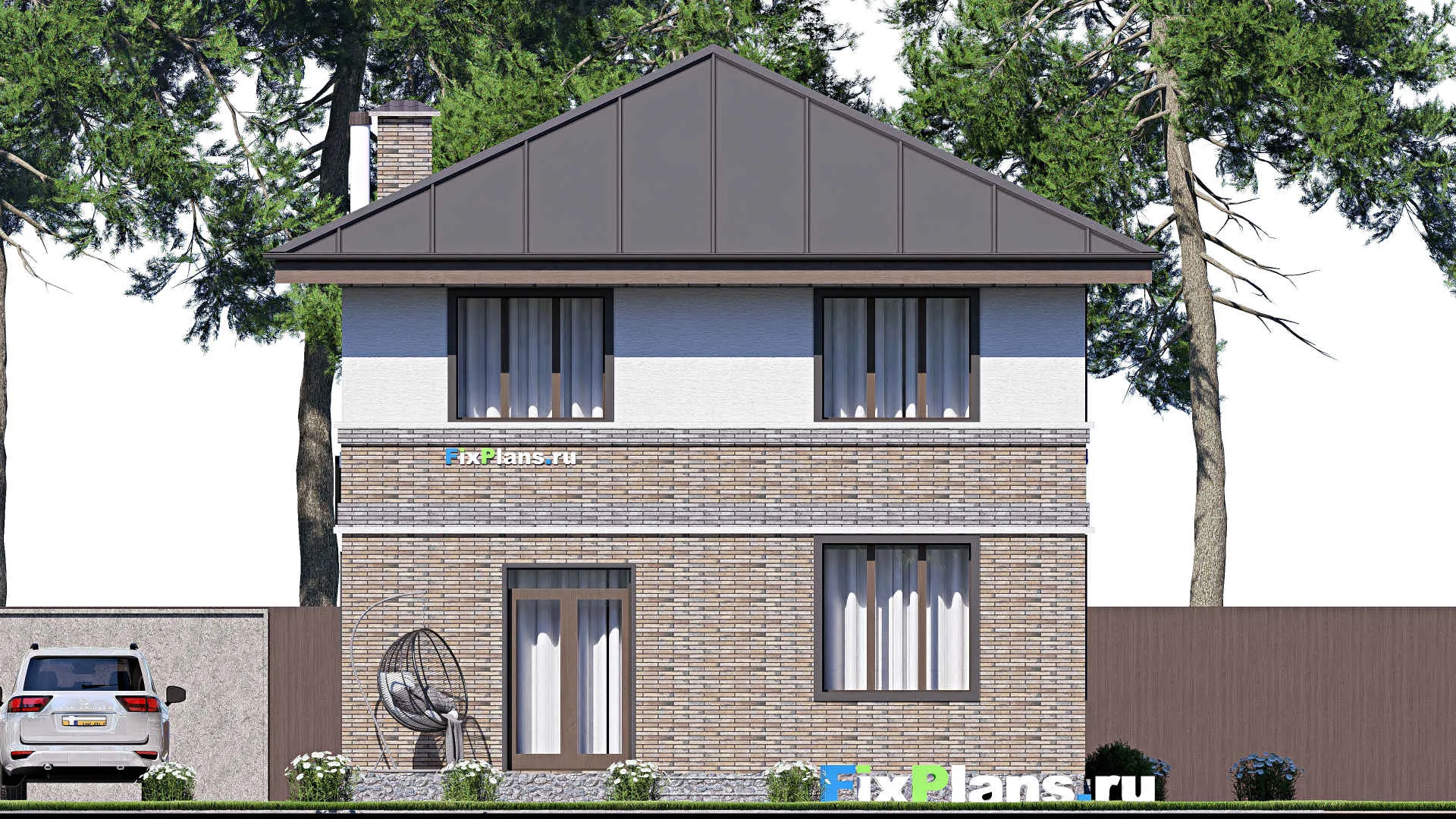 F-20816 - Проект двухэтажного дома 9 на 15, площадью 170 м² с террасой и 4 спальнями