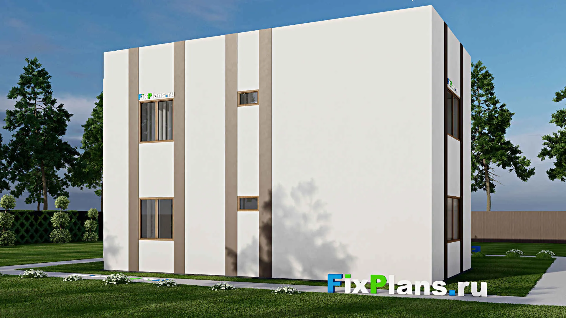 F-10565 - Проект двухэтажного дома 14 на 15, площадью 250 м² с балконом и 5 спальнями