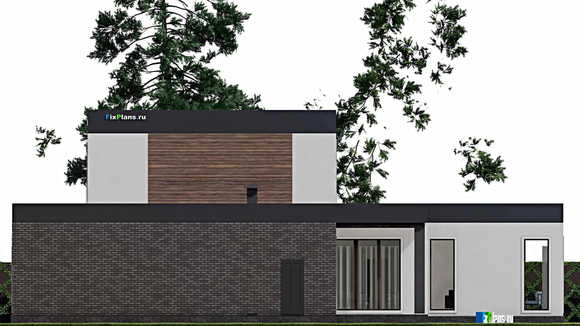 F-9296 - Планы двухэтажного дома 22 на 29, площадью 510 м² с террасой, баней, гаражом на 2 машины и 5 спальнями