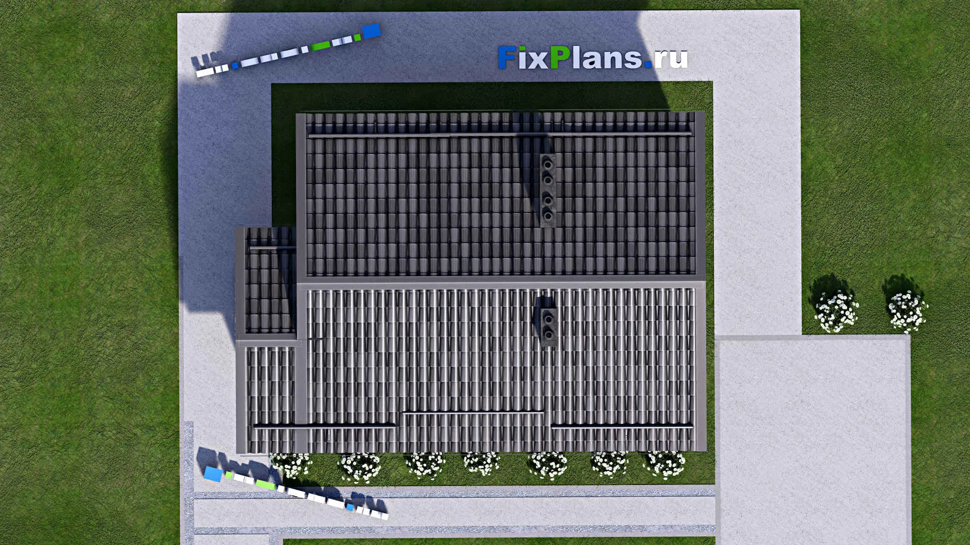 F-14939 - Проект бани 7 на 9, площадью 40 м² с терассой и санузлом